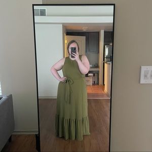 A New Day olive green sleeveless maxi dress size XL